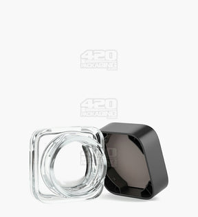 Qube 32mm Clear 5ml Glass Concentrate Jar W/ Black Lid 250/Box - 1