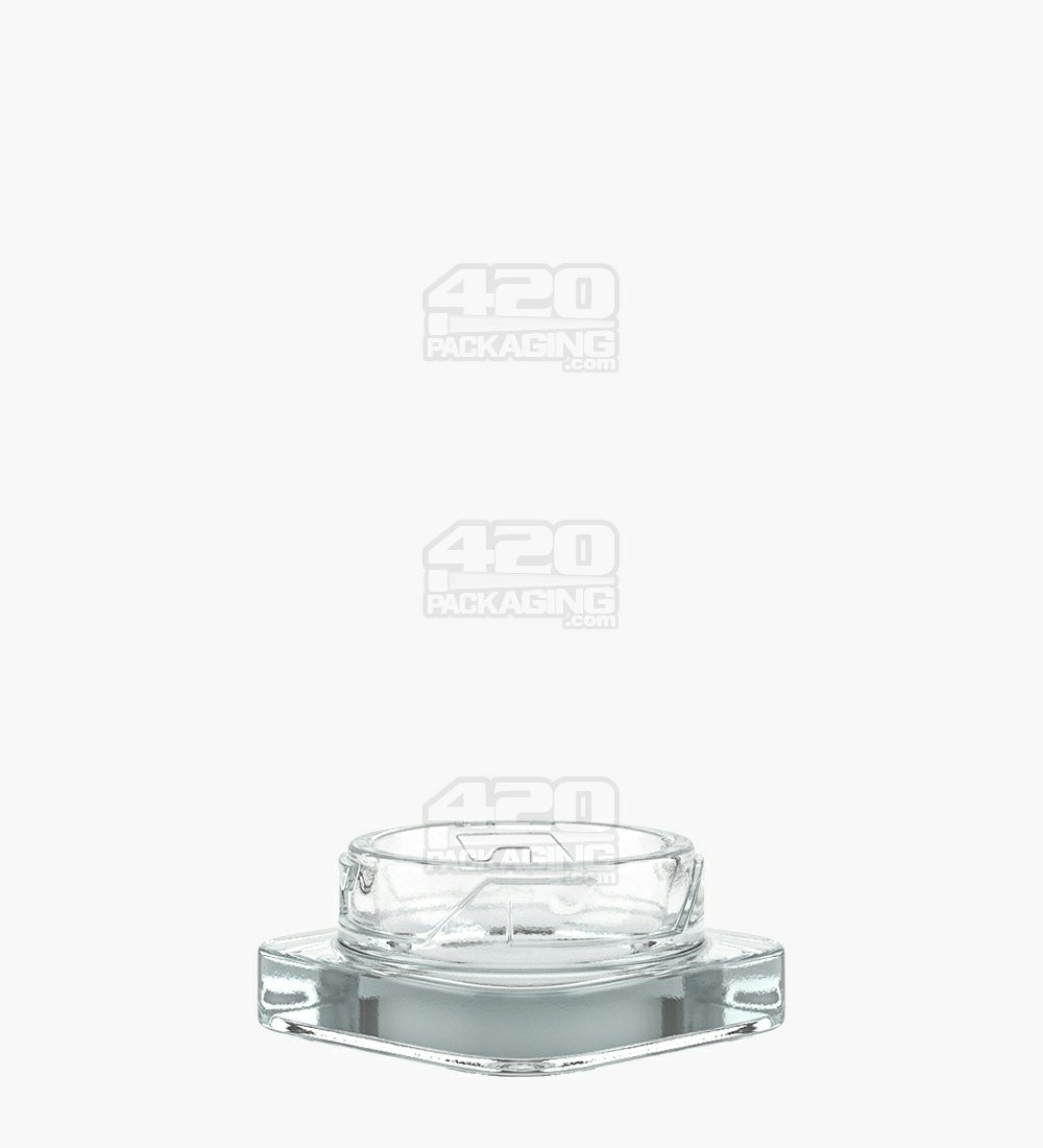 Qube 38mm Clear 9ml Glass Concentrate Jar W/ White Lid 250/Box - 3