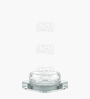 Qube 38mm Clear 9ml Glass Concentrate Jar W/ White Lid 250/Box - 3
