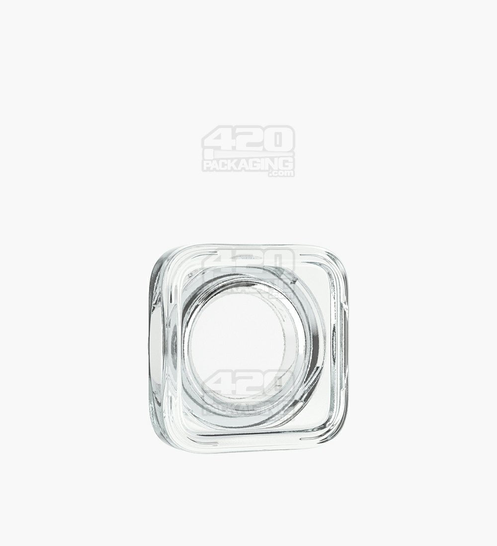 Qube 38mm Clear 9ml Glass Concentrate Jar W/ White Lid 250/Box - 6