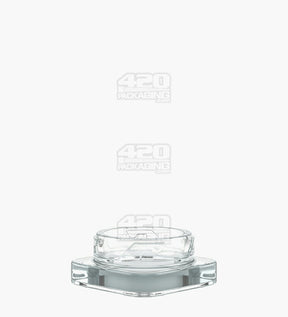 Qube 38mm Clear 9ml Glass Concentrate Jar W/ Black Lid 250/Box - 3
