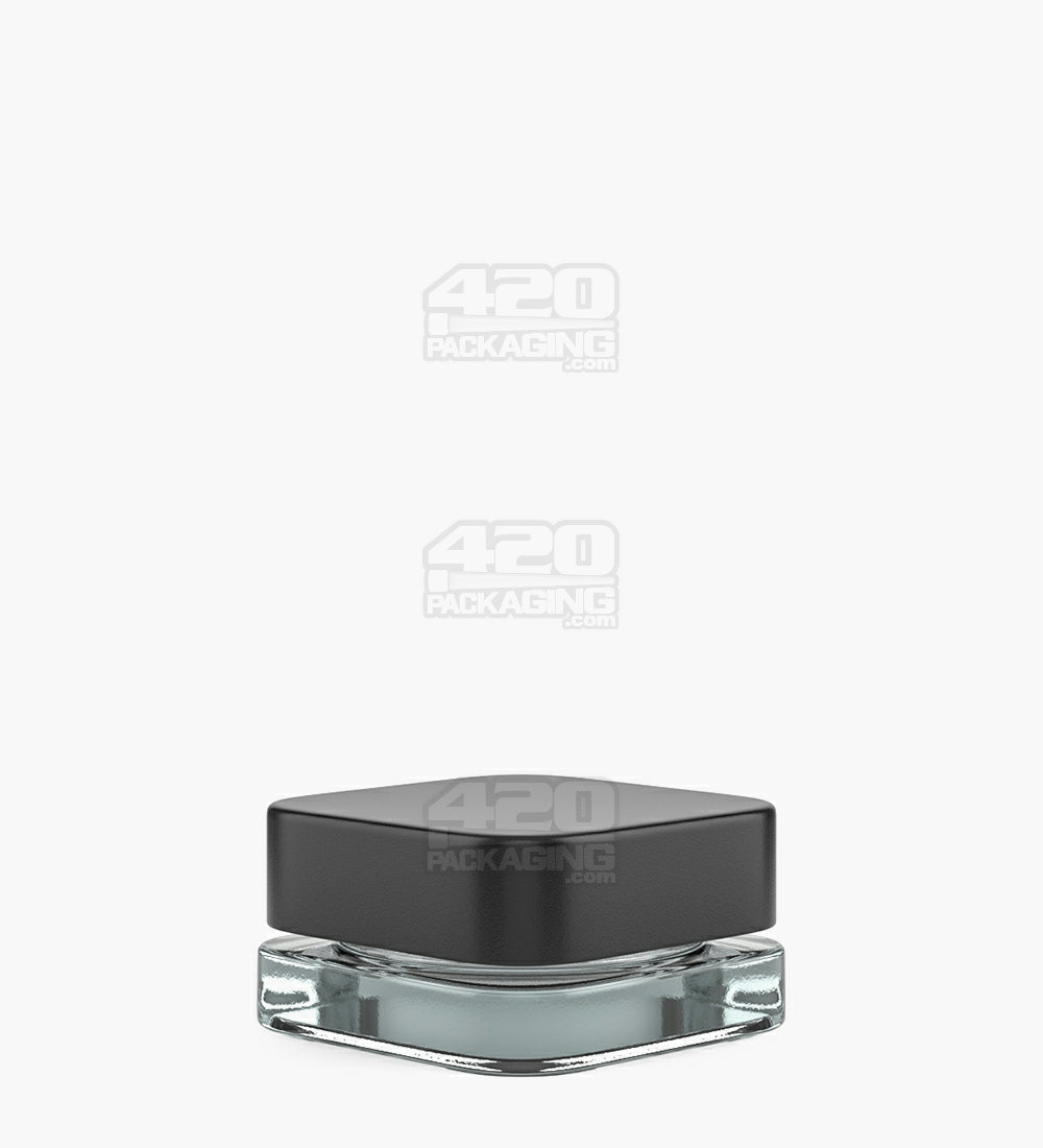 Qube 38mm Clear 9ml Glass Concentrate Jar W/ Black Lid 250/Box - 2