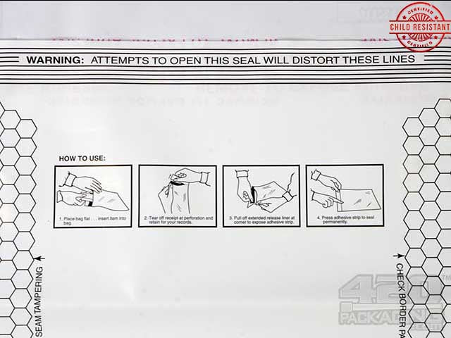 9"x12" Pull & Seal ASTM Child Resistant Exit Bags 100/Box - 4