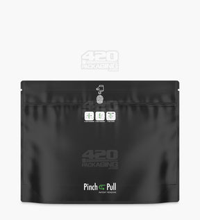 Matte-Black 12" x 9" Mylar Pinch N Pull Child Resistant & Tamper Evident Exit Bags (56 grams) 250/Box