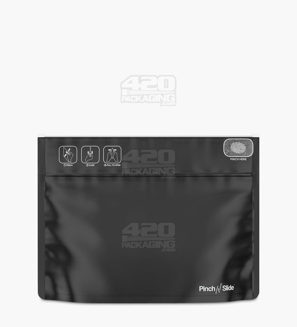 Matte-Black 12" x 9" Mylar Pinch N Slide Child Resistant Exit Bags (56 grams) 250/Box