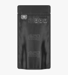 Matte-Black 5" x 8.8" Mylar Child Resistant Tamper Evident Bags (14 grams) 250/Box