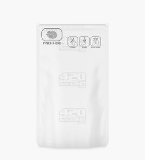 Matte-White 5" x 8.5" Mylar Pinch N Slide Child Resistant Exit Bags (14 grams) 250/Box
