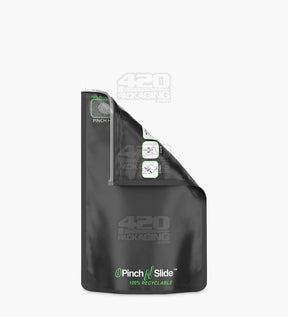 Matte-Black 4" x 6.5" Mylar Child Resistant Pinch N Slide Recyclable Bags (7 grams) 250/Box - 3