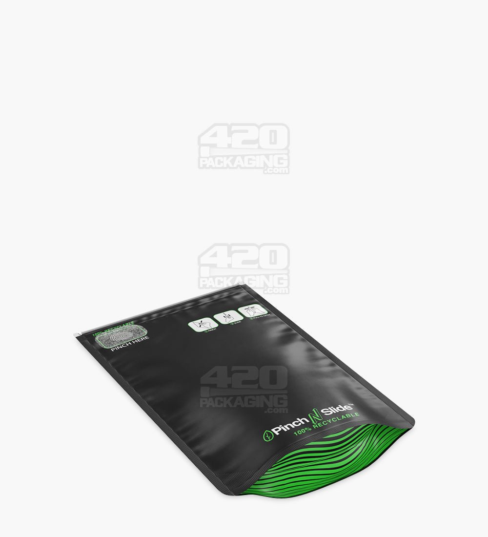 Matte-Black 4" x 6.5" Mylar Child Resistant Pinch N Slide Recyclable Bags (7 grams) 250/Box - 4