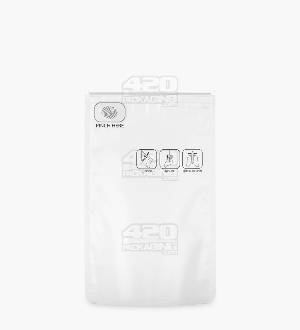 Matte-White 4" x 6.5" Mylar Pinch N Slide ASTM Child Resistant Bags (7 grams) 250/Box
