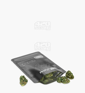 Matte-Black 3.5" x 5" Mylar Pinch N Slide 3.0 Child Resistant & Tamper Evident Bottom Loading Bags (3.5 grams) 250/Box - 6