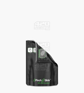Matte-Black 3.5" x 5" Recyclable Mylar Pinch N Slide Child Resistant Bags (3.5 grams) 250/Box - 3