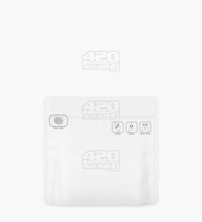 Matte-White 8" x 6.7" Mylar Pinch N Slide 3.0 Child Resistant & Tamper Evident Exit Bags (28 grams) 250/Box