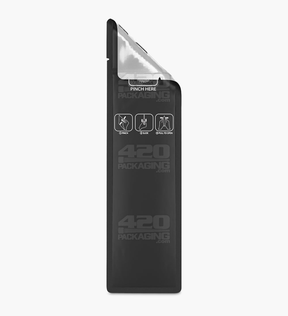 Child Resistant & Tamper Evident | Pinch N Slide 3.0 Matte Black Vista Mylar Bags | 2.4in x 7.9in - 2.5g - 250 Count