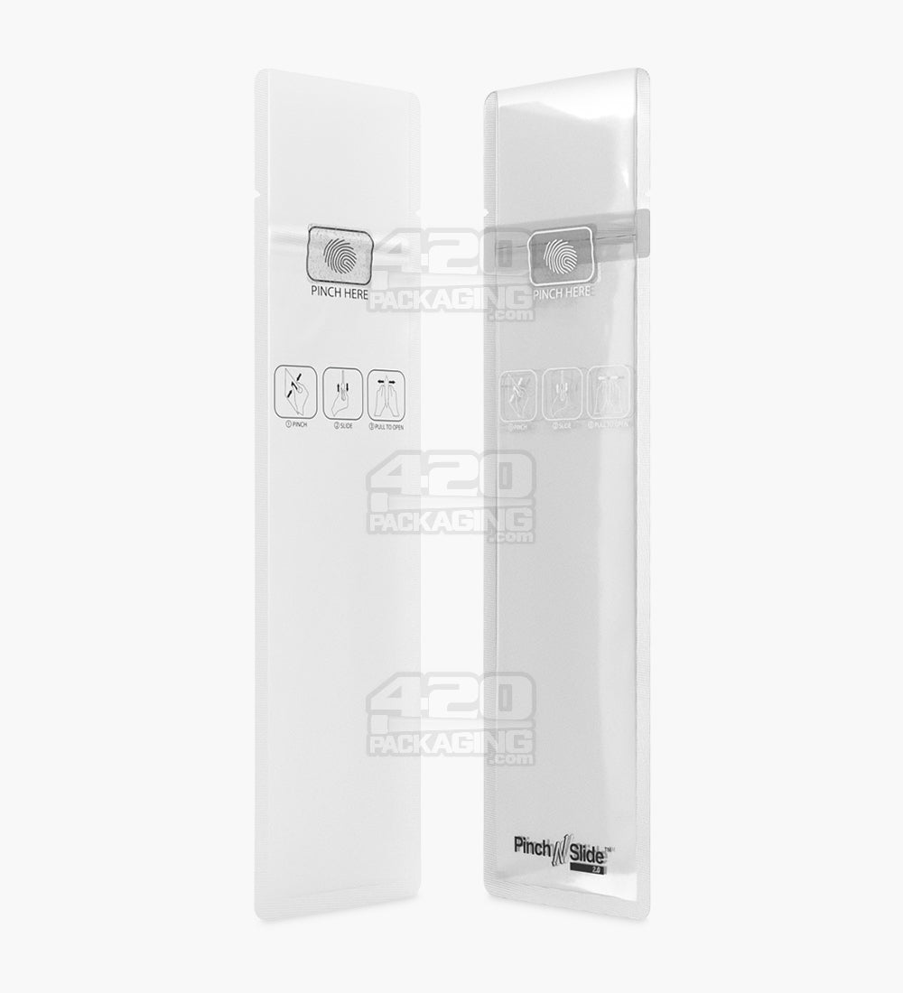 Matte-White 2.4" x 7.9" Mylar Child Resistant Tamper Evident Pinch N Slide Vista Mylar Bags (2.5 grams) 250/Box