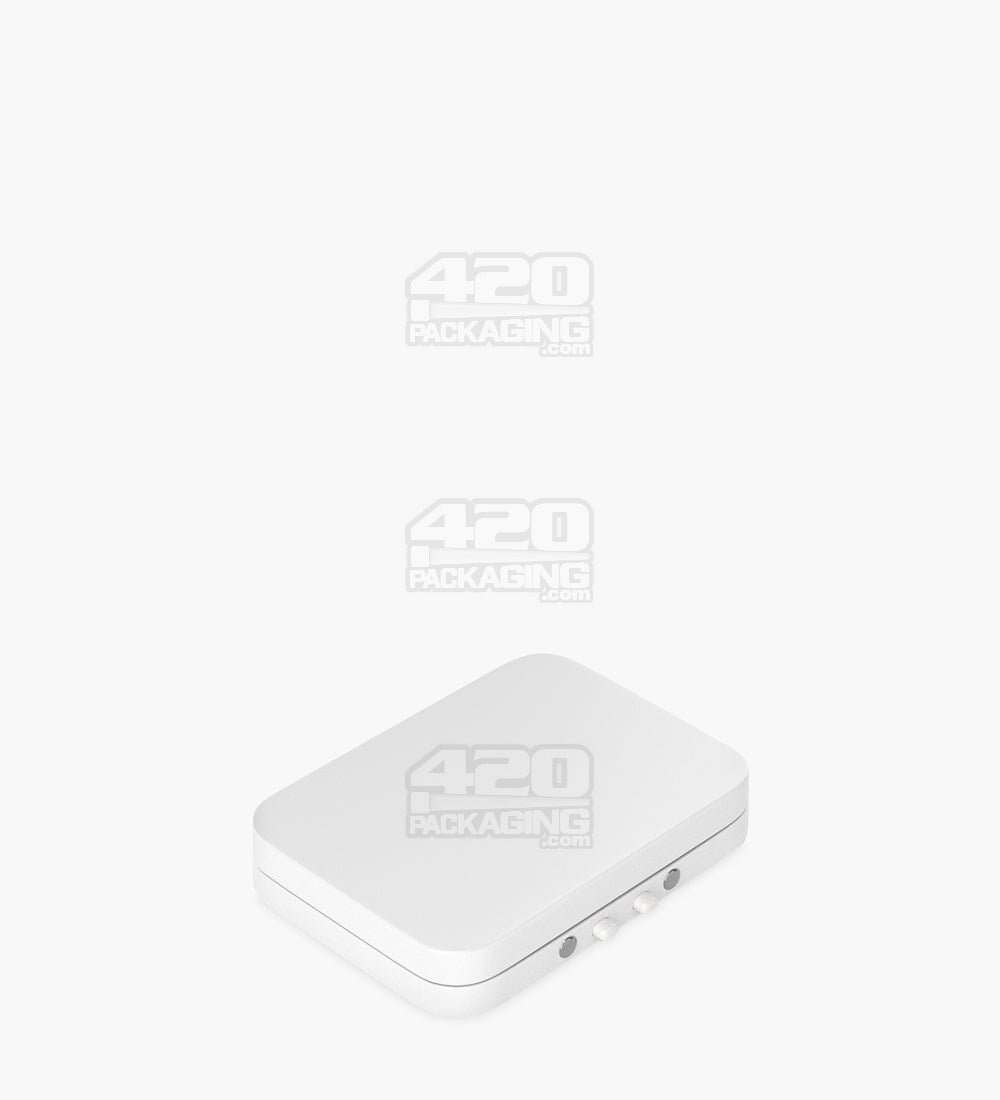 CR & Hinged-Lid Mini Size Vista White Tin Box w/ Window