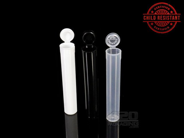 80mm Child Resistant Plastic Vials For V Cartridge (063000-CR) 1000/Box BLK (Opaque Black) - 1