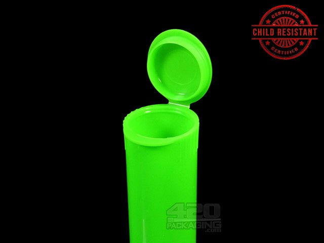 Squeezetops® 109mm Fluorescent Mix Child Resistant J-Tubes (074300-CR) 1000/Box - 4