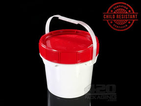 2.5 Gallon Child Resistant Plastic Buckets 5/Box - 1