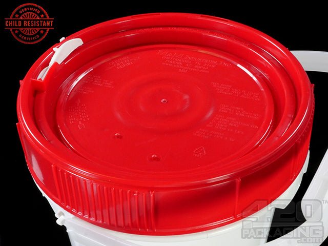 2.5 Gallon Child Resistant Plastic Buckets 5/Box - 4