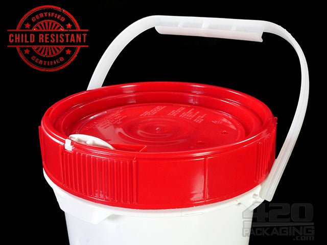 2.5 Gallon Child Resistant Plastic Buckets 5/Box - 3
