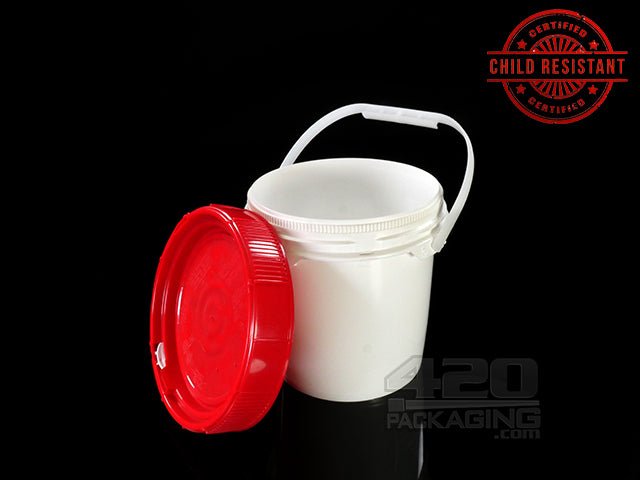 2.5 Gallon Child Resistant Plastic Buckets 5/Box - 2