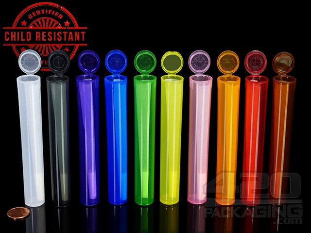 Squeezetops 109mm Transparent Mix Child Resistant J-Tubes
