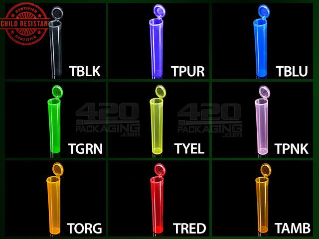 Squeezetops® 84mm Transparent Child Resistant J-Tubes (073100-CR) 1000/Box CLR (Clear) - 4