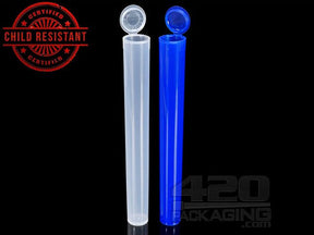 Squeezetops® 140mm Transparent Child Resistant J-Tubes (075600-CR) 1400/Box CLR (Clear) - 1