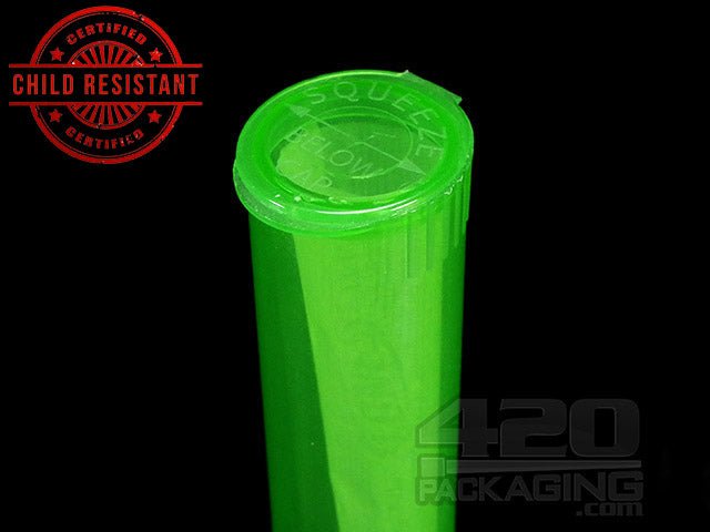 Squeezetops® 98mm Transparent Mix Child Resistant J-Tubes (073700-CR) 1000/Box - 3