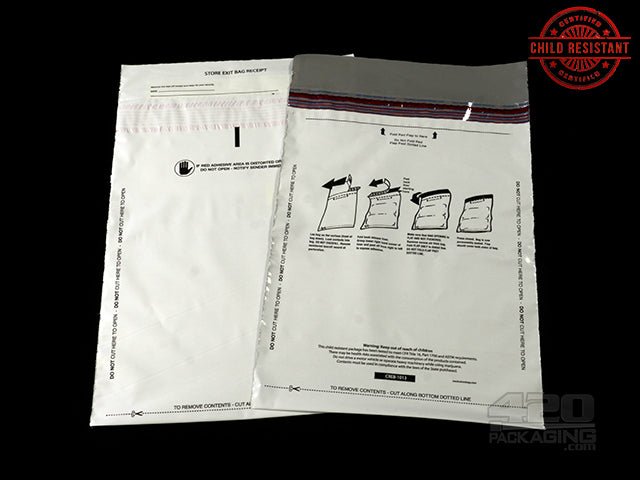 10"x13" Pull & Seal ASTM Child Resistant Exit Bags 100/Box - 1