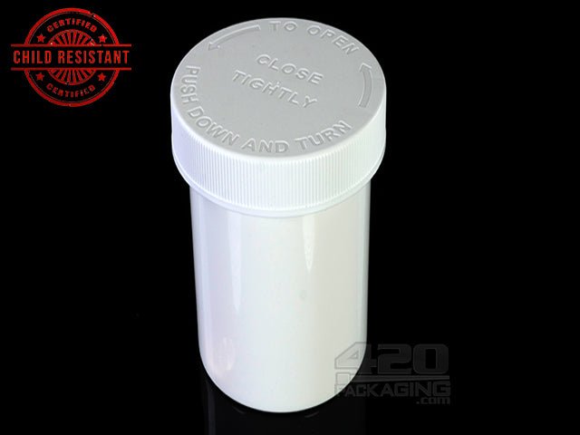 32oz Child Resistant Screw Top Plastic Jars 72/Box White- Opaque - 4