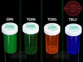 PNT-13 Push & Turn Child Resistant Pharmacy Vials (13 Dram) 320/Box TBLU (Transparent Blue) - 4