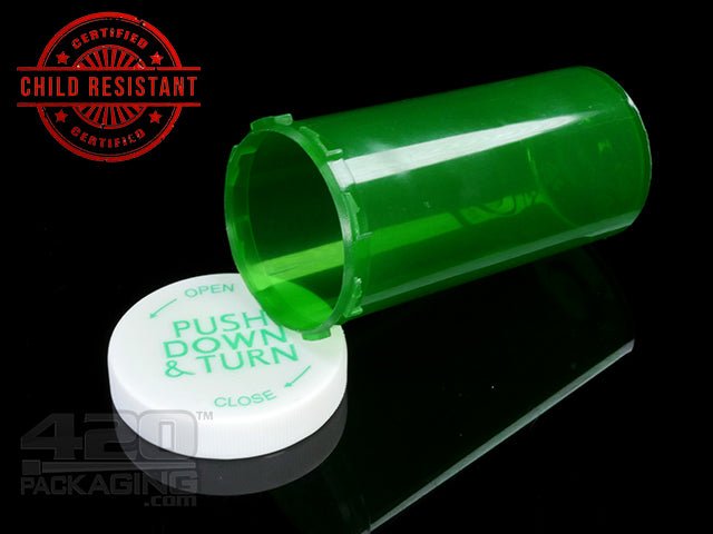 PNT-40 Push & Turn Child Resistant Pharmacy Vials (40 Dram) 180/Box TORG (Transparent Orange) - 3