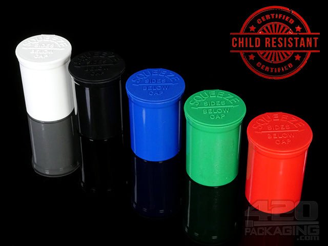 Squeezetops® PST30 Opaque Mix Child Resistant Containers 600/Box - 1
