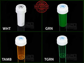RC-08 Child Resistant Reversible Cap Vial (1 Gram) 410-Box TGRN (Transparent Green) - 4
