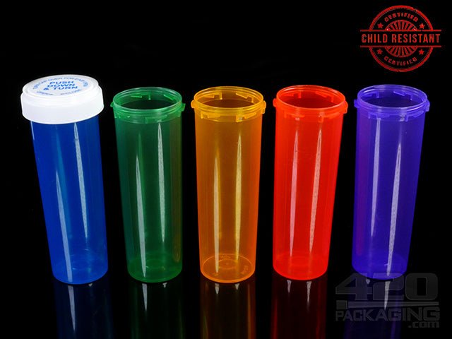 RC-60 Child Resistant Reversible Lid Containers Transparent Mix With White Lids (14 Gram) 100/Box - 4