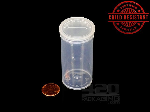 Pop-Top Plastic Jars with Hinged Lid, 1oz Squat, case/100
