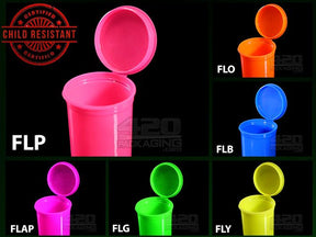 Squeezetops® PST13 Fluorescent Mix Child Resistant Containers 1200/Box - 4