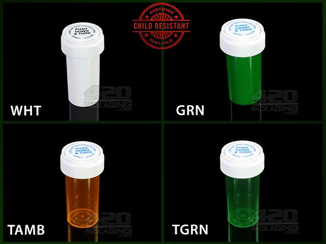 RC-13 Child Resistant Reversible Cap Vial (2 Gram) 275-Box TGRN (Transparent Green) - 4