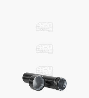 95mm Black Opaque Child Resistant Push Down and Turn Screw On Aluminum Metal Pre-Roll Tubes 250/Box
