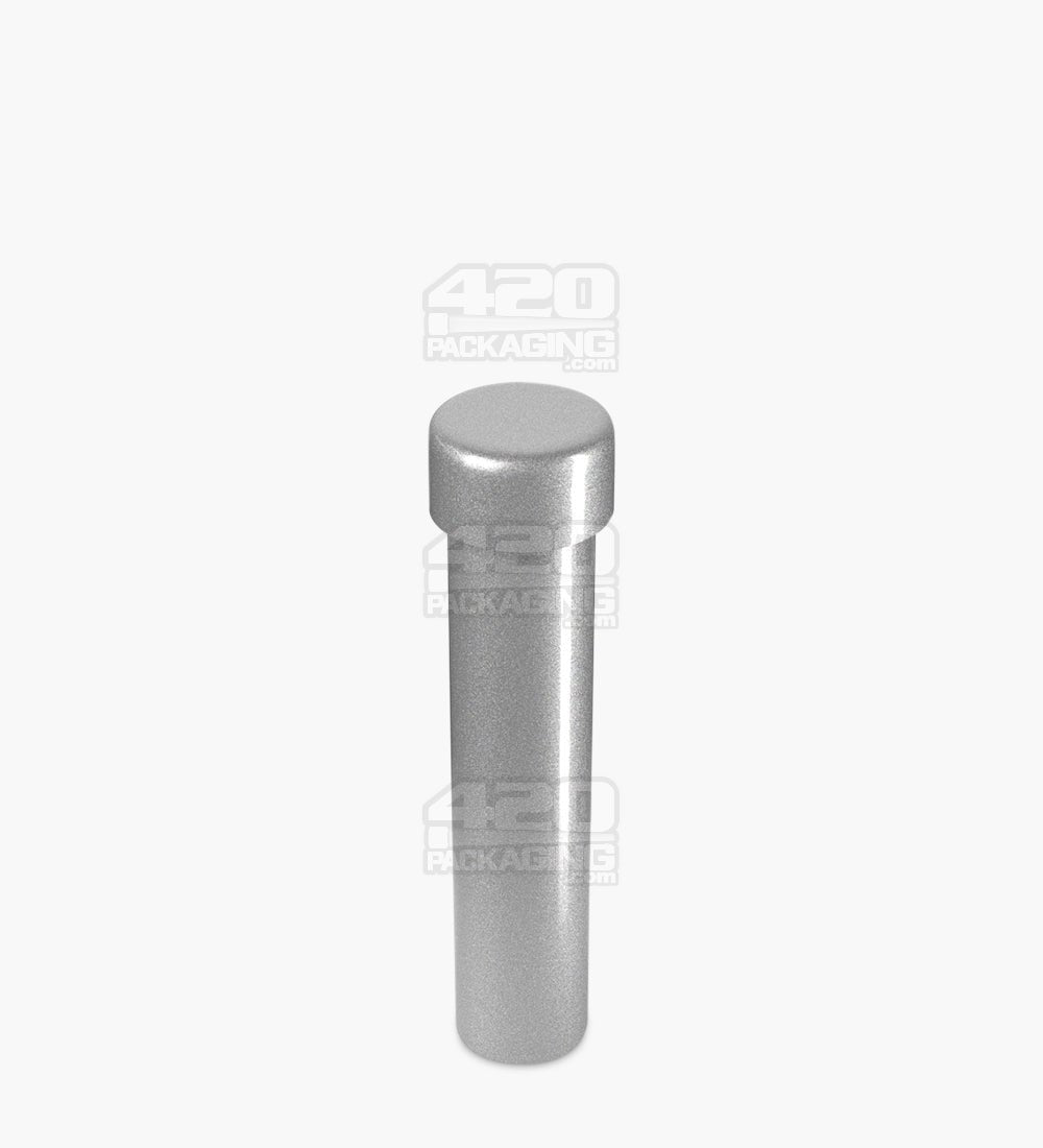 95mm Silver Opaque Child Resistant Pop Top Metal Pre-Roll Tubes