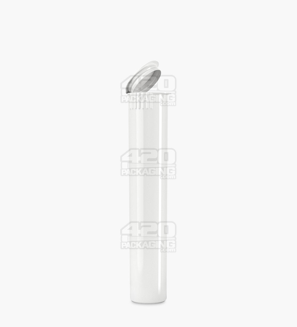 95mm White Opaque Child Resistant Pop Top Plastic Pre-Roll Tubes 1000/Box