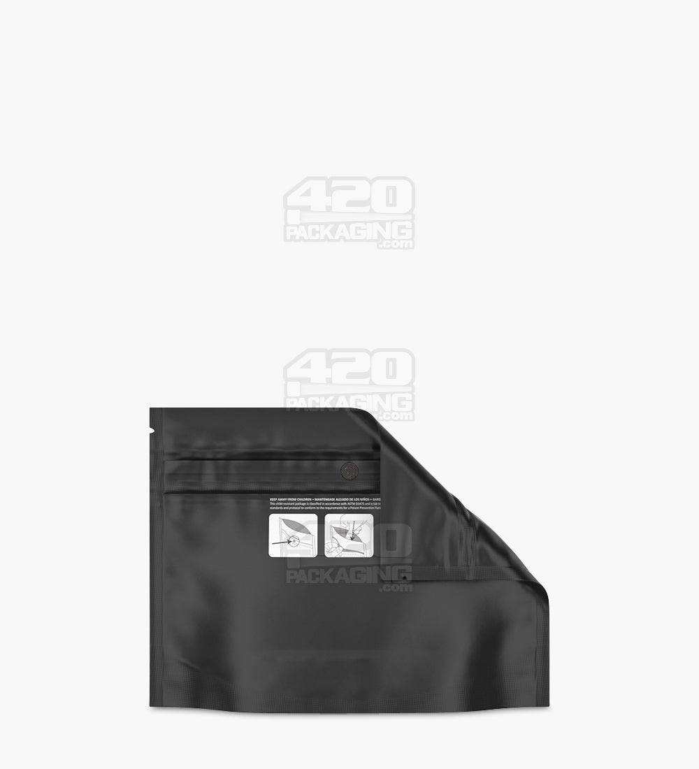 Matte-Black 8" x 6" DymaPak Mylar Child Resistant & Tamper Evident Exit Bags (28 grams) 250/Box