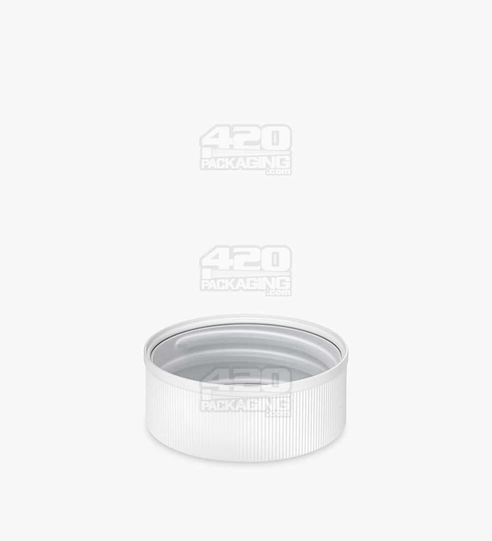 38mm Ribbed Push and Turn Child Resistant Plastic Caps With Foam Liner - Matte White - 320/Box