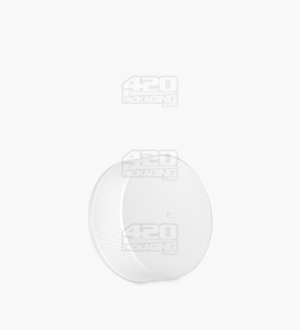 38mm Ribbed Push and Turn Child Resistant Plastic Caps With Foam Liner - Matte White - 320/Box