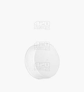 38mm Ribbed Push and Turn Child Resistant Plastic Caps With Foam Liner - Matte White - 320/Box