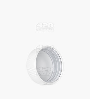 38mm Ribbed Push and Turn Child Resistant Plastic Caps With Foam Liner - Matte White - 320/Box