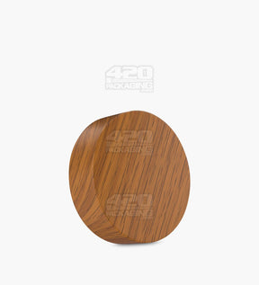 53mm Flat Push & Turn Plastic Child Resistant Caps w/ Foam Liner - Walnut Wood - 120/Box - 1