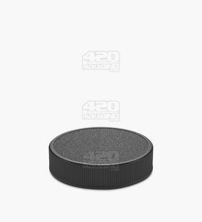 63mm Ribbed Plastic Caps w/ Foam Liner - Semi Gloss Black - 36/Box